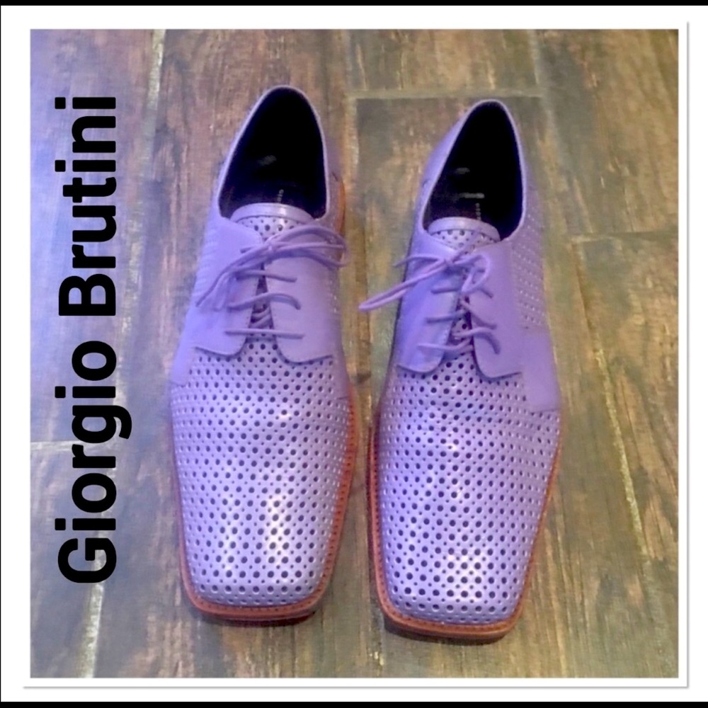 GIORGIO BRUTINI Lilac Perforated Dress Shoes 12